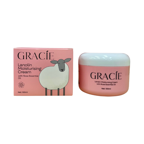 Gracie Lanolin Moisturizing Cream With Rose Essential Oil 100ml