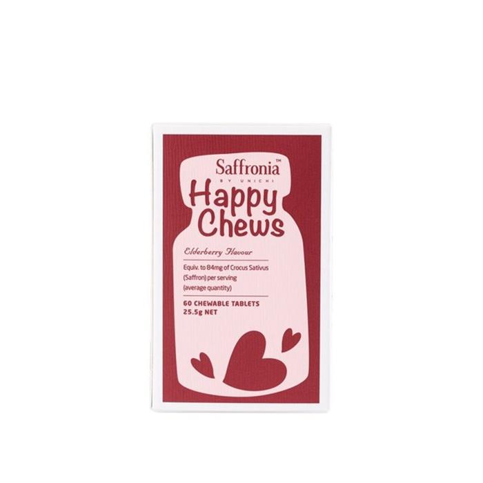 Unichi SAFFRONIA™ Happy Chews Elderberry Flavour 60 Chewable Tablets