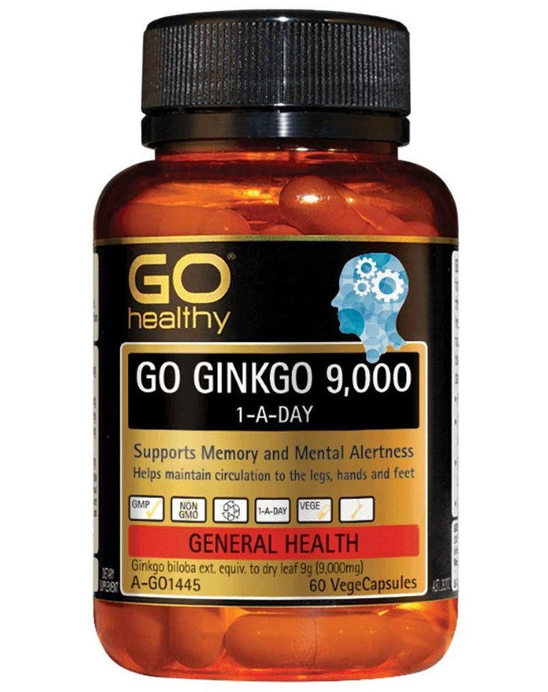 GO Healthy Ginkgo 9000+ 60 Vege Capsules