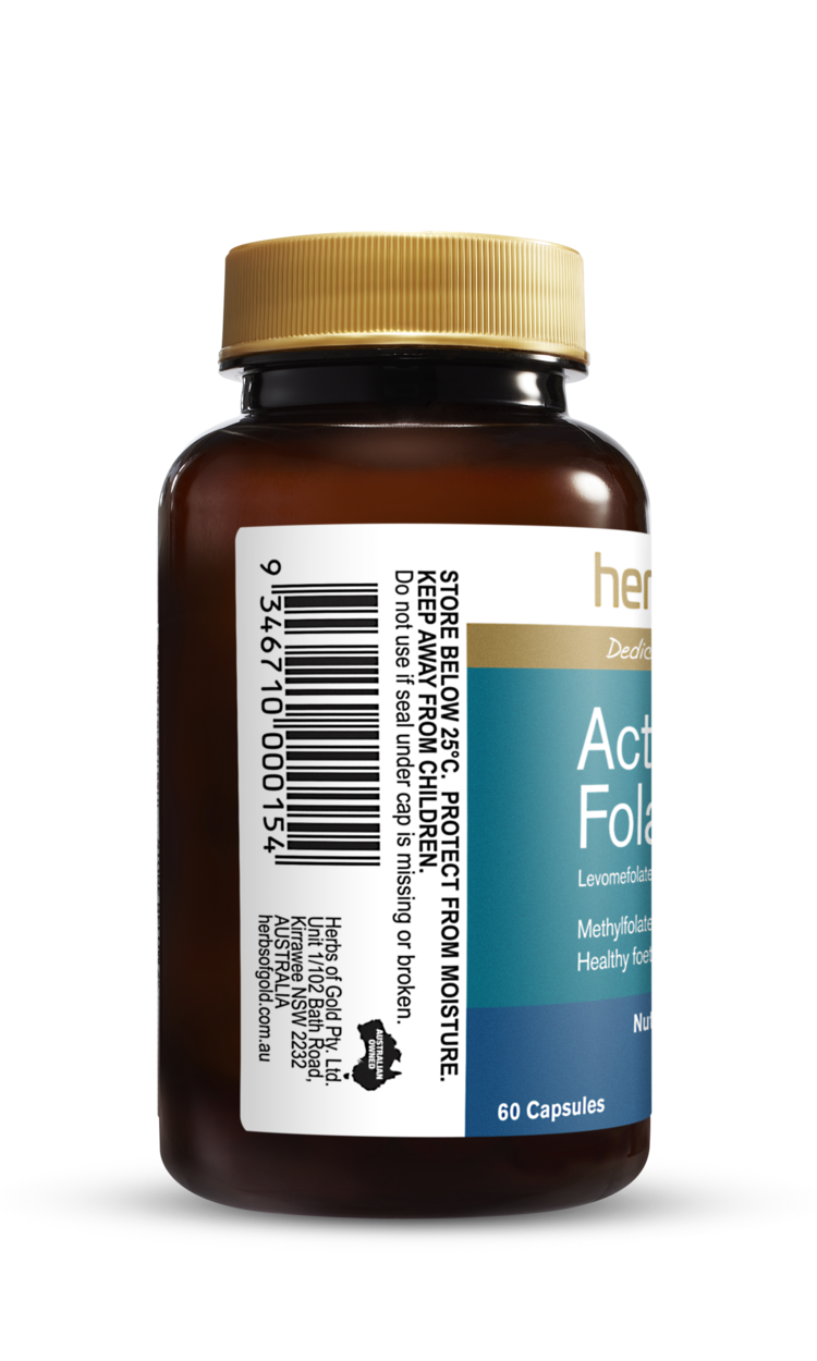 Herbs of Gold Activated Folate 500 60 Capsules