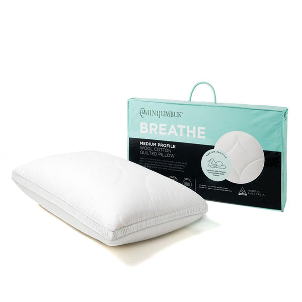 Minijumbuk Breathe Wool Cotton Quilted Pillow - Medium Profile