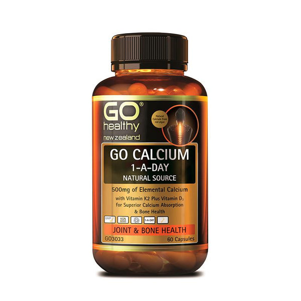 GO Healthy Calcium 1-A-Day Natural Source 60 Capsules