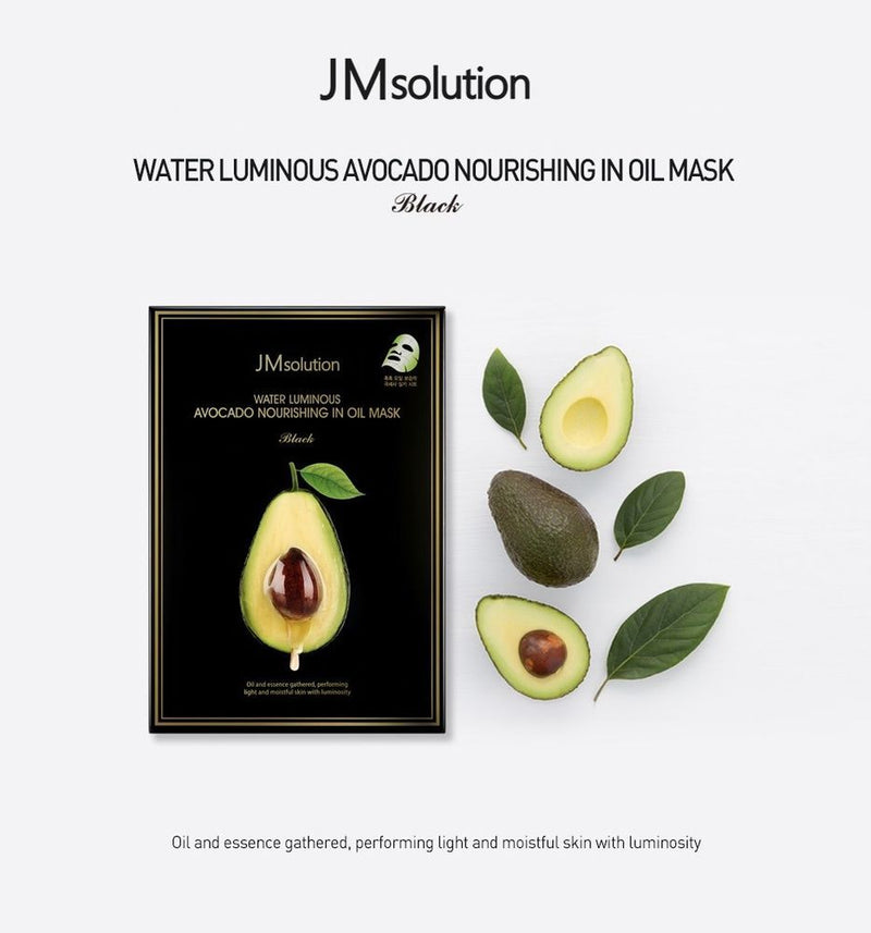 JM Solution Water Luminous Avocado Oil Ampoule Mask 10 Sheets