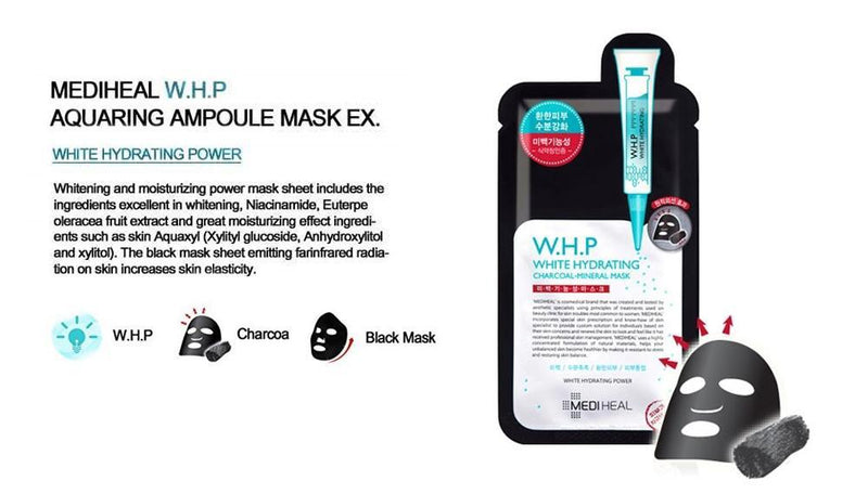 Mediheal W.H.P White Hydrating Black Mask Ex 10 Sheets