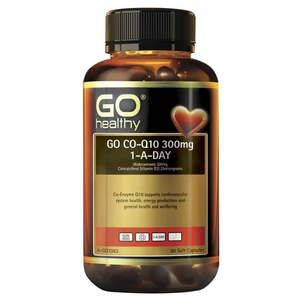 GO Healthy Co-Q10 300mg + Vitamin D3 1000IU 90 SoftGel Capsules