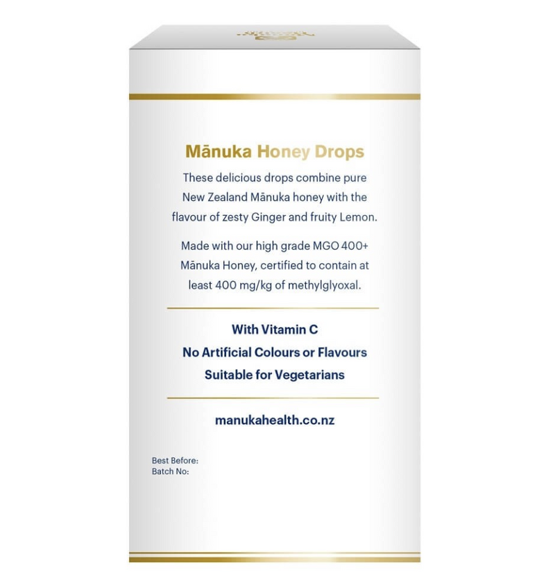 Manuka Health-Manuka Honey Drops Ginger & Lemon 15 Drops 65g