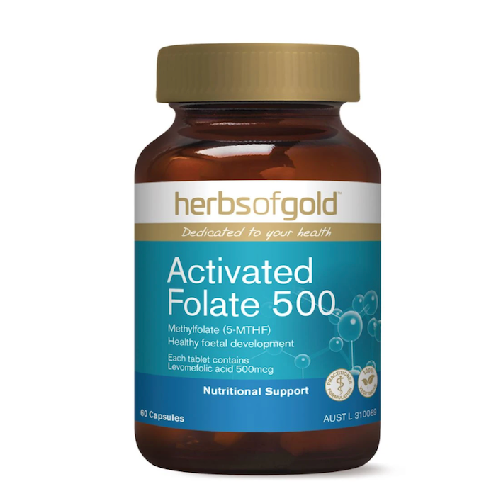 Herbs of Gold Activated Folate 500 60 Capsules