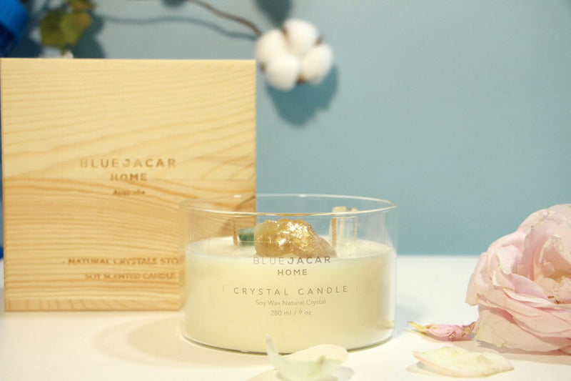 Blue Jacar Crystal Soy Wax Candle - Summer Sea Breeze