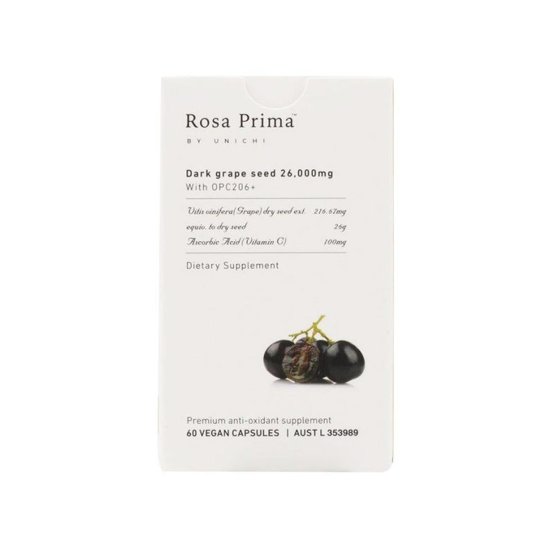 Unichi Rosa Prima Dark Grape Seed 26000mg 60 Capsules