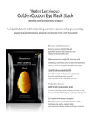 JM Solution Water Luminous Golden Cocoon Mask Black 10 Sheets