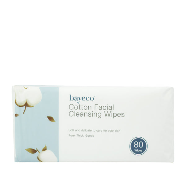 Bayeco Cotton Facial Cleansing Wipes 80pc in sheets