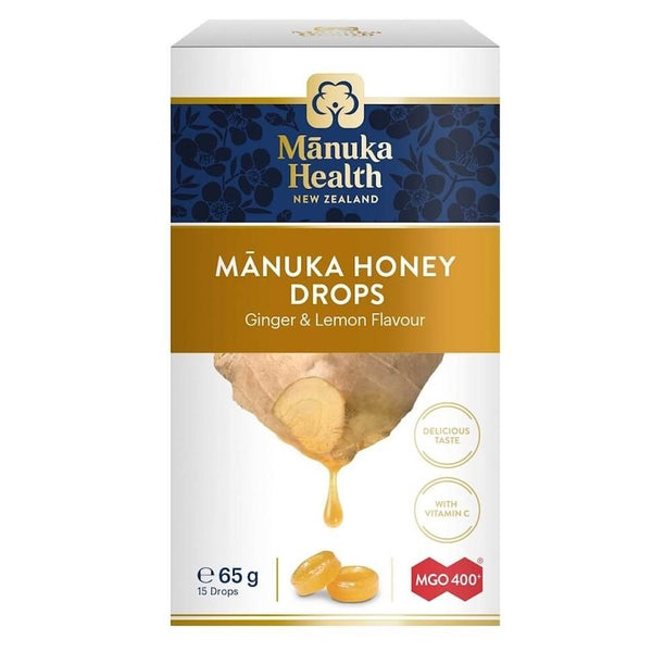 Manuka Health-Manuka Honey Drops Ginger & Lemon 15 Drops 65g