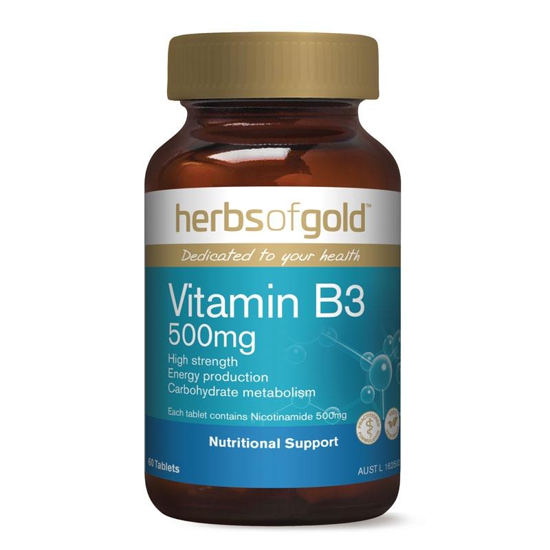Herbs of Gold Vitamin B3 500mg 60 Tablets